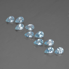 캐럿 천연 라이트 블루 아쿠아마린 보석, 배 모양, 6.1×4.1 mm, VS