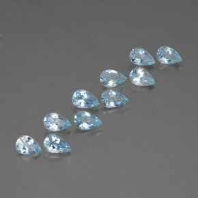 캐럿 천연 라이트 블루 아쿠아마린 보석, 배 모양, 6.1×4.1 mm, VS