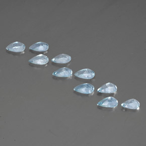 캐럿 천연 라이트 블루 아쿠아마린 보석, 배 모양, 6.1×4.1 mm, VS