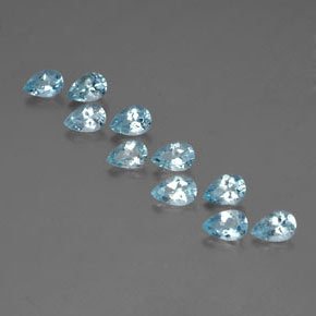 캐럿 천연 라이트 블루 아쿠아마린 보석, 배 모양, 6.1×4.1 mm, VS
