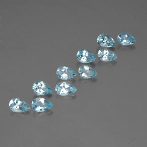 캐럿 천연 라이트 블루 아쿠아마린 보석, 배 모양, 6.1×4.1 mm, VS