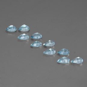 캐럿 천연 라이트 블루 아쿠아마린 보석, 배 모양, 6.1×4.1 mm, VS