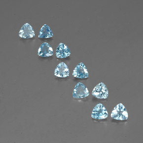 캐럿 천연 라이트 블루 아쿠아마린 보석, 트릴리언, 4.2×4.2 mm, VS