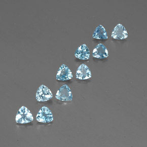 캐럿 천연 라이트 블루 아쿠아마린 보석, 트릴리언, 4.2×4.2 mm, VS