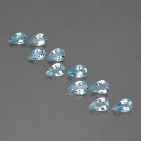 캐럿 천연 라이트 블루 아쿠아마린 보석, 배 모양, 6.1×4.1 mm, VS