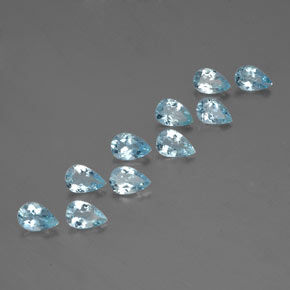 캐럿 천연 라이트 블루 아쿠아마린 보석, 배 모양, 6.1×4.1 mm, VS