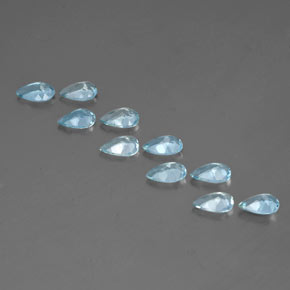 캐럿 천연 라이트 블루 아쿠아마린 보석, 배 모양, 6.1×4.1 mm, VS