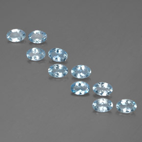 캐럿 천연 라이트 블루 아쿠아마린 보석, 타원형 컷, 6.1×4.2 mm, VS
