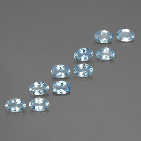 캐럿 천연 라이트 블루 아쿠아마린 보석, 타원형 컷, 6.1×4.2 mm, VS