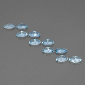 캐럿 천연 라이트 블루 아쿠아마린 보석, 타원형 컷, 6.1×4.2 mm, VS