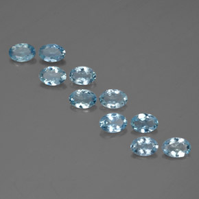 캐럿 천연 라이트 블루 아쿠아마린 보석, 타원형 컷, 6.1×4.2 mm, VVS-VS