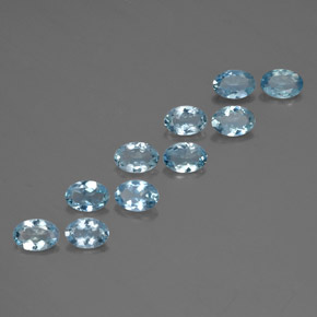 캐럿 천연 라이트 블루 아쿠아마린 보석, 타원형 컷, 6.1×4.2 mm, VVS-VS