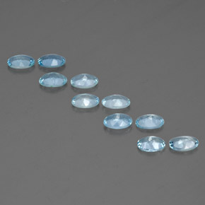 캐럿 천연 라이트 블루 아쿠아마린 보석, 타원형 컷, 6.1×4.2 mm, VVS-VS