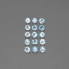 캐럿 천연 라이트 블루 아쿠아마린 보석, 라운드 컷, 3.58 mm, VS