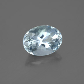 2.01캐럿 천연 라이트 블루 아쿠아마린, 타원형 컷, 9.5×7.1 mm, VVS-VS