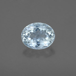 1.66캐럿 천연 라이트 블루 아쿠아마린, 타원형 컷, 8.5×6.9 mm, VS