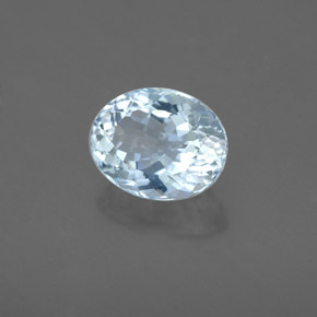 1.66캐럿 천연 라이트 블루 아쿠아마린, 타원형 컷, 8.5×6.9 mm, VS