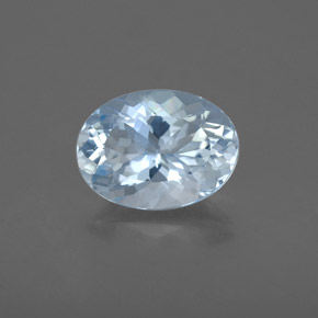 1.74캐럿 천연 라이트 블루 아쿠아마린, 타원형 컷, 9.4×7.1 mm, VS