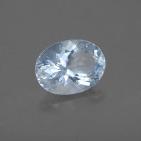 1.74캐럿 천연 라이트 블루 아쿠아마린, 타원형 컷, 9.4×7.1 mm, VS
