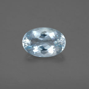1.67캐럿 천연 라이트 블루 아쿠아마린, 타원형 컷, 9.9×6.7 mm, VS