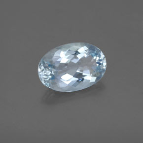 1.67캐럿 천연 라이트 블루 아쿠아마린, 타원형 컷, 9.9×6.7 mm, VS