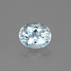 1.41캐럿 천연 라이트 블루 아쿠아마린, 타원형 컷, 8.1×6.6 mm, VS