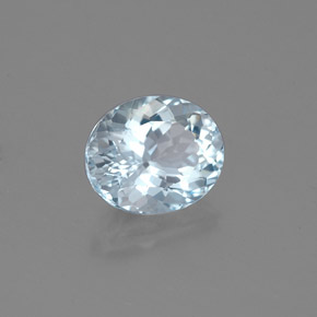 1.41캐럿 천연 라이트 블루 아쿠아마린, 타원형 컷, 8.1×6.6 mm, VS
