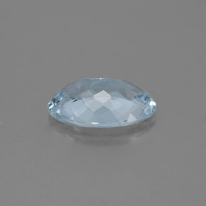 1.23캐럿 천연 라이트 블루 아쿠아마린, 타원형 컷, 9.4×6.3 mm, VS