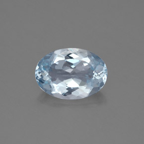 1.32캐럿 천연 라이트 블루 아쿠아마린, 타원형 컷, 9.2×6.5 mm, SI