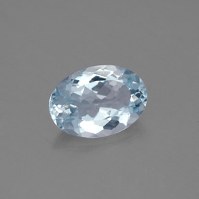 1.32캐럿 천연 라이트 블루 아쿠아마린, 타원형 컷, 9.2×6.5 mm, SI
