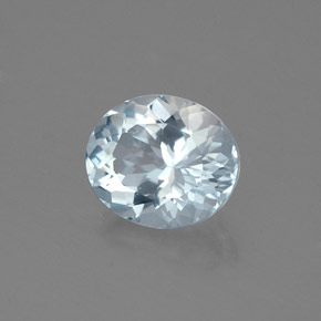 1.74캐럿 천연 라이트 블루 아쿠아마린, 타원형 컷, 8.8×7.4 mm, VVS-VS