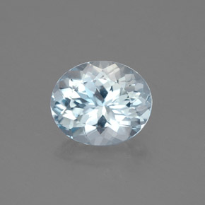 1.74캐럿 천연 라이트 블루 아쿠아마린, 타원형 컷, 8.8×7.4 mm, VVS-VS