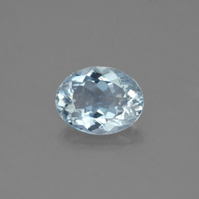 1.18캐럿 천연 라이트 블루 아쿠아마린, 타원형 컷, 8.2×6.3 mm, VS