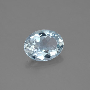 1.18캐럿 천연 라이트 블루 아쿠아마린, 타원형 컷, 8.2×6.3 mm, VS