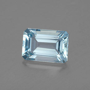1.90캐럿 천연 라이트 블루 아쿠아마린, 에메랄드 컷, 9.1×6.4 mm, VVS-VS