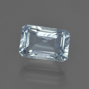 2.47캐럿 천연 밝은 하늘색 아쿠아마린, 에메랄드 컷, 9.6×6.4 mm, VS-SI