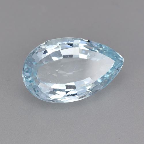 3.62캐럿 천연 베이비 블루 아쿠아마린, 배 모양, 13.5×8.3 mm, SI
