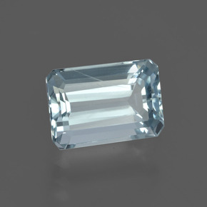 1.92캐럿 천연 라이트 아쿠아 블루 아쿠아마린, 에메랄드 컷, 8.7×6 mm, VS
