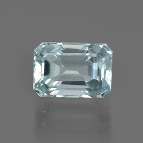 2.07캐럿 천연 스카이 블루 아쿠아마린, 에메랄드 컷, 8.8×6.2 mm, VS