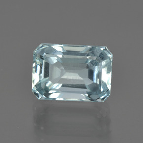 2.07캐럿 천연 스카이 블루 아쿠아마린, 에메랄드 컷, 8.8×6.2 mm, VS