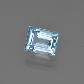 1.34캐럿 천연 라이트 블루 아쿠아마린, 바게트, 7.5×5.8 mm, VVS