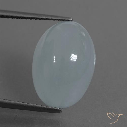 9.63캐럿 천연 라이트 그린 블루 아쿠아마린, 타원형 컷, 16.2×11.6 mm, 투명한