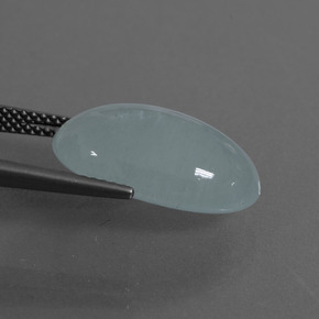 9.92캐럿 천연 라이트 그린 블루 아쿠아마린, 타원형 컷, 18.1×11 mm, 투명한