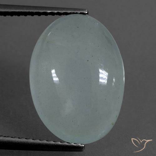 7.05ct 자연스러운 하늘색 남옥, 타원형, 투명한