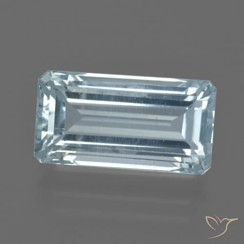 7.65ct 자연스러운 하늘색 남옥, 에메랄드 컷, VS