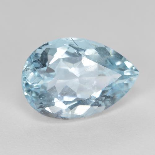 4.84캐럿 천연 라이트 아쿠아 블루 아쿠아마린, 배 모양, 13.6×9.4 mm, VS-SI