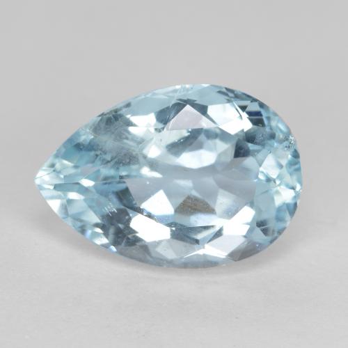 4.84캐럿 천연 라이트 아쿠아 블루 아쿠아마린, 배 모양, 13.6×9.4 mm, VS-SI