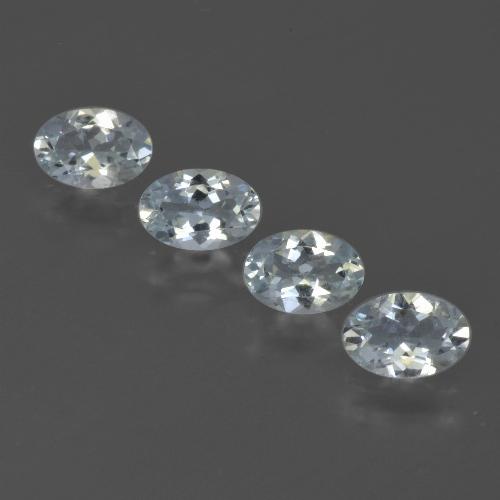 1.72캐럿 천연 푸르스름한 화이트 아쿠아마린 보석, 타원형 컷, 6.1×4.2 mm, VVS-VS
