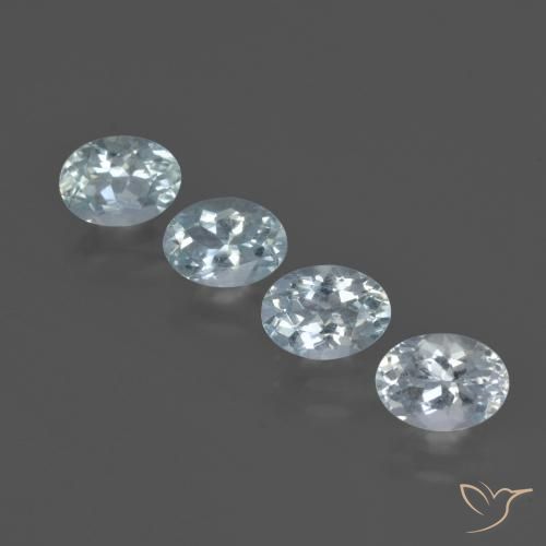 3.09캐럿 천연 매우 연한 블루 아쿠아마린 보석, 타원형 컷, 7×5.1 mm, VS