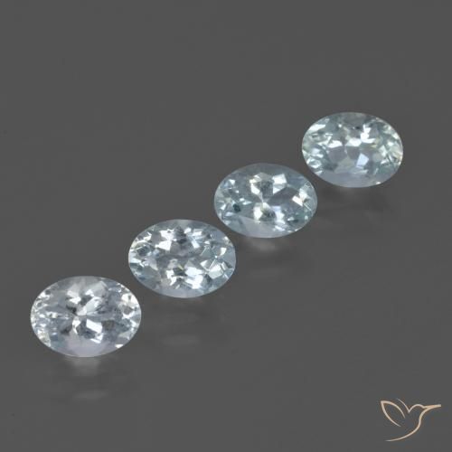 3.09캐럿 천연 매우 연한 블루 아쿠아마린 보석, 타원형 컷, 7×5.1 mm, VS